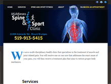 Tablet Screenshot of middlesexspineandsportclinic.com